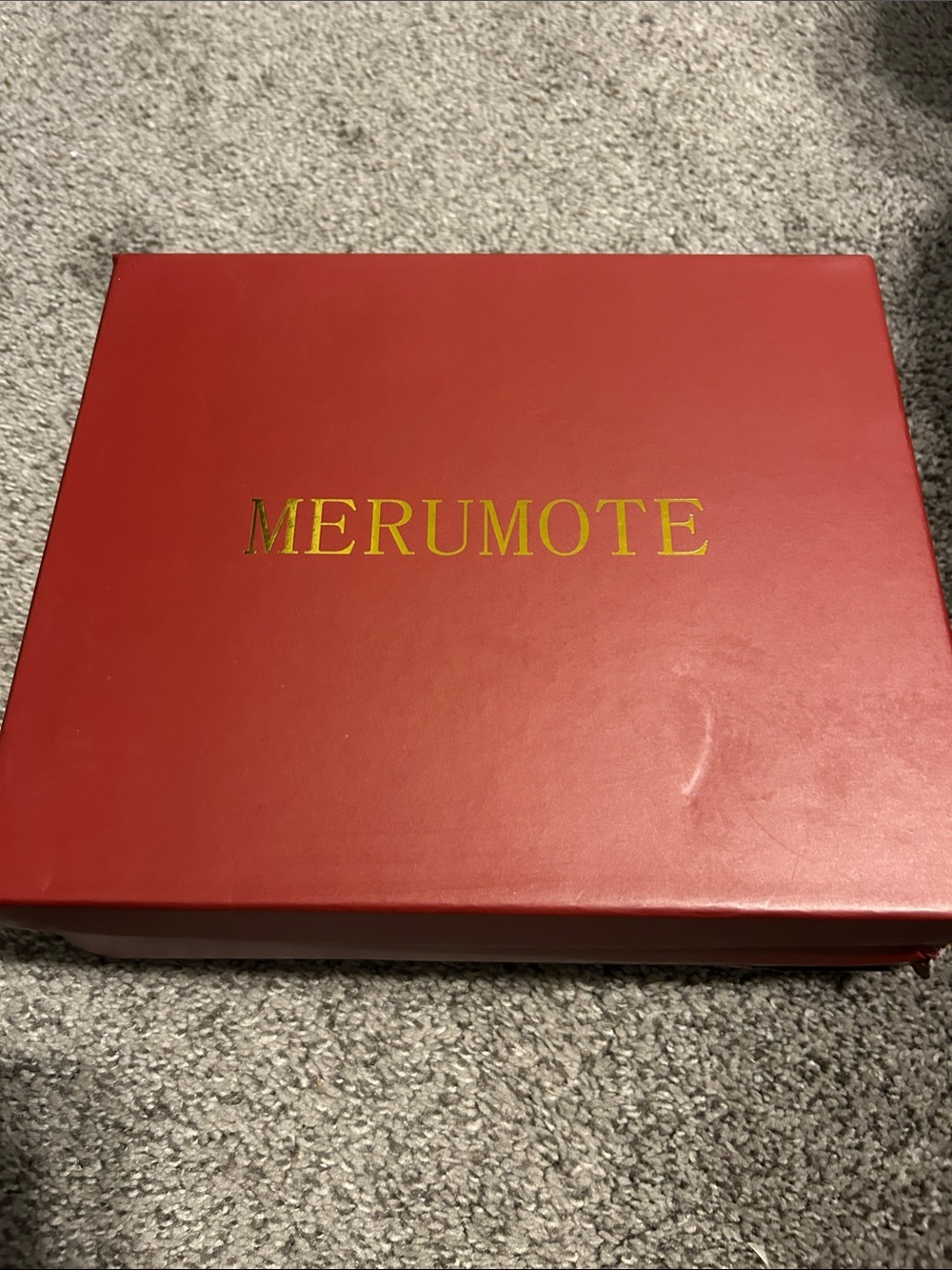 Via Spiga Red Box with Gold MERUMOTE Logo